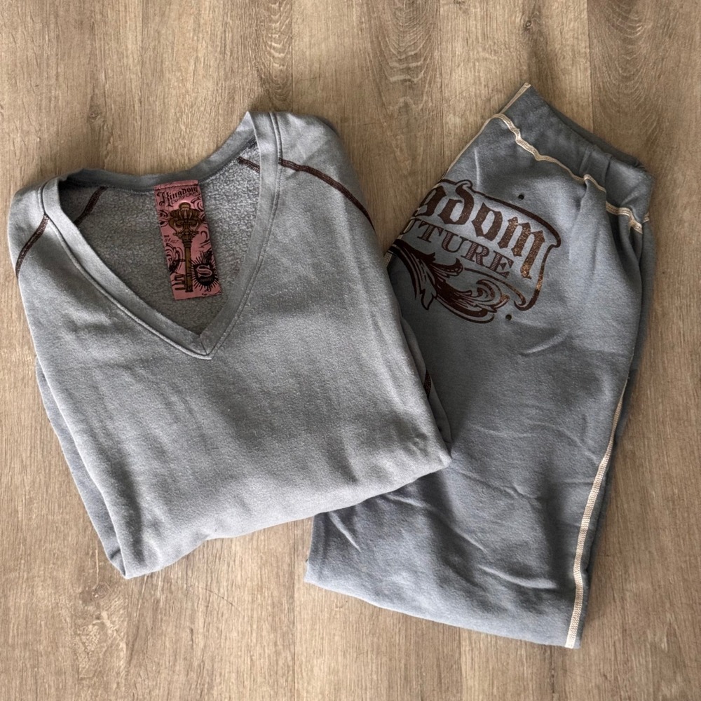 Kingdom Couture blue Castle Graphic Tracksuit Set Sweatshirt & Joggers Small